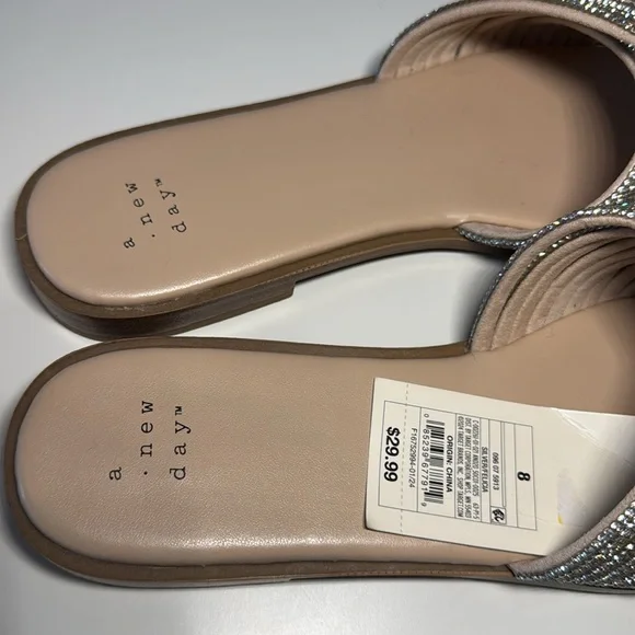 New! Universal Thread Felicia Rhinestone Slide Sandals - Picture 4 of 5